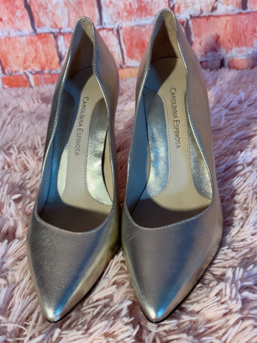 Silver Pointed-Toe Heels